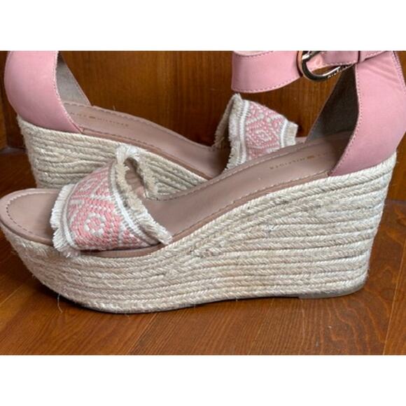 Tommy Hilfiger Platform Espadrille Sandals Womens Sz 11 Pink Jute Wrap Zip Heels - Picture 11 of 15